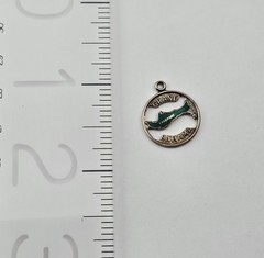 Vintage Sterling Silver Enamel Grand Bahama Freeport Travel Charm Pendant 1.6g