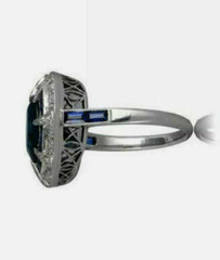5.5Ct Art Deco Vintage Style Lab Created Sapphire Wedding 14K White Gold FN Ring