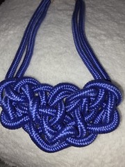 Vintage Blue Rope Knot Necklace 80s Retro Halloween Parties