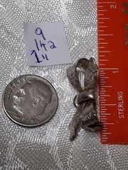 Vintage 1″ Bow Pin Brooch Medal Pendant Hanger Silver Tone New