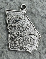 Vintage WELLS STERLING SILVER CHARM STATE MAP GEORGIA PEACH STATE