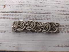 Bracelet Art Deco Metal Tarnished Fold-Over Clasp