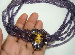 MMA Metropolitan Museum of Art Gold Enamel Imperial Pansy Necklace with Amethyst