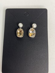 Vintage 925 Silver Lot: Rutilated Quartz Pearl Earrings Cameo Ring Shell Necklac
