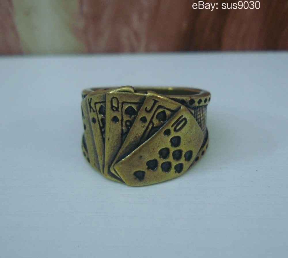 Solid Brass Magician Poker Ring US Size 11 (21MM)
