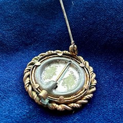 Antique Victorian Photo Brooch Date Inscribed Young Girl Mourning C-Clasp Pin