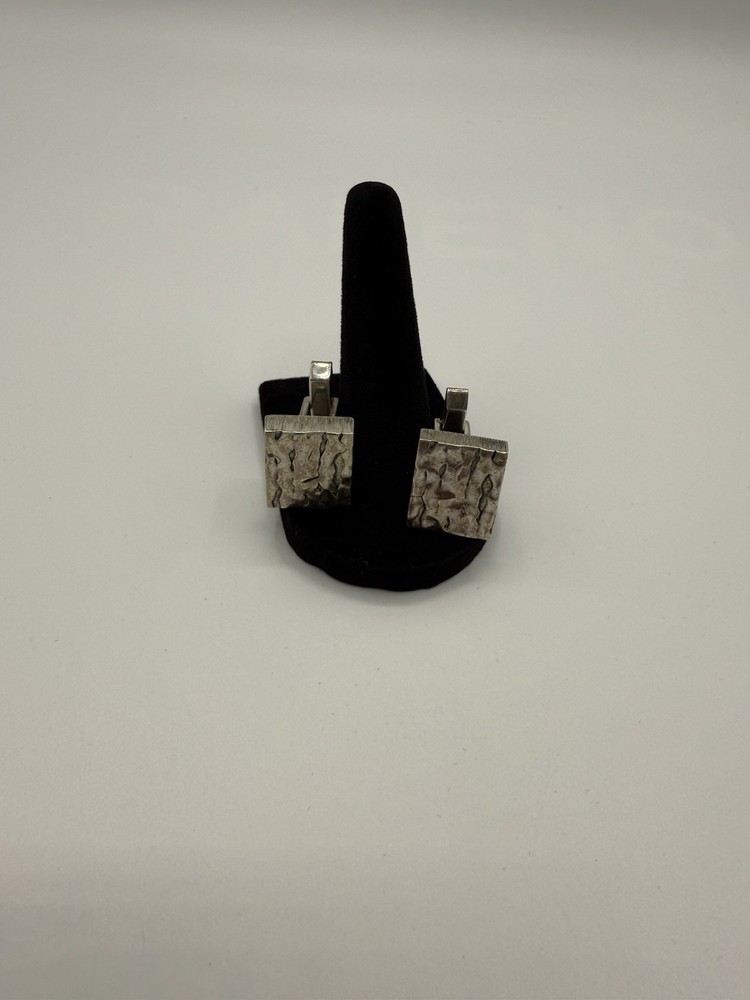 Sterling Silver Rectangle Bullet Back Vintage Cufflinks for Men