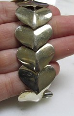 ESPO GP Sterling Silver Heart Link Bracelet w/ Magnetic Closure ~ 34.8g ~ 2-C195