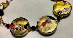 Vintage Venetian Fancy Glass Beads ala Gustav Klimt Beaded Necklace Demi Parure