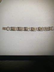 Vintage Silver Floral Panel Bracelet