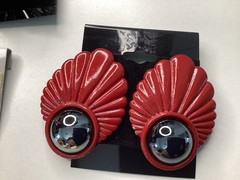Vintage Large 1980s 1990s Statement Bold Heavy Earrings Clip-on Lot Bakelite