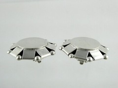 Vintage Pat Areias Sterling Silver Octagon Clip on Earrings 33.3g 1.25 Inches