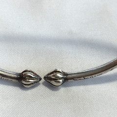 VINTAGE STERLING SILVER BANGLE WEST INDIES ISLAND POD CUFF BRACELET 16g