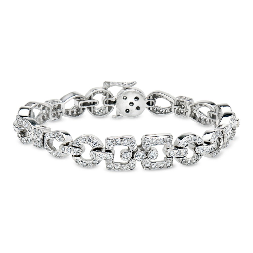 Vintage 5.00 ct. t.w. Diamond Link Bracelet in 18kt White Gold. 7 inches