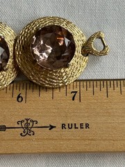 Vintage rhinestone bracelet purple/Lavender Matching Earrings unsigned