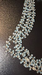 VNTG 14KGold Filled MultiStrand likely Aquamarine Bead Necklace 14/20 Boho Chic
