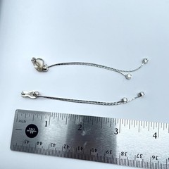 Silver-Tone Bezel Faceted Rhinestone Dangle Long Linear Drop Clip-On Earring