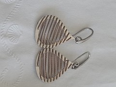 UNWORN Dazzling AGI ITALY STERLING SILVER Gold Wire Wrapped Dangle Earrings