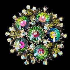 RARE Vintage Juliana D&E Watermelon Rivoli Large Statement Brooch