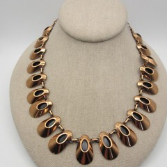 Vintage Renoir Necklace Black Inlay MCM 18 Inch
