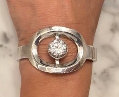 Vintage ALICIA TD-27 Signed TAXCO Mexico 950 Silver Modern Chunky Bracelet 73g