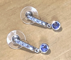 Vintage Chuck Clemency Earrings Tanzanite Sterling Silver Drop/Dangle 925 STS