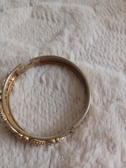 Vintage 1974 Avon Queensbury Victorian Revival Gold Tone Purple Crystal Bracelet