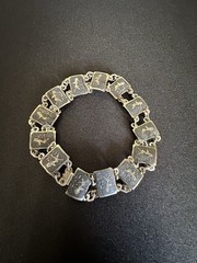 Vintage Siam Sterling Silver Niello Link Bracelet size 6.5