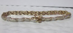 VINTAGE FAS 925 STERLING SILVER HUGS & KISSES 7 1/4″ BRACELET