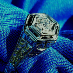 Original EARTH MINED DIAMOND Deco Engagement Ring Antique Belais Solitaire 18K