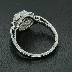 1930s Vintage Art Deco Lab Created Diamond Engagement Wedding 925 Silver Ring