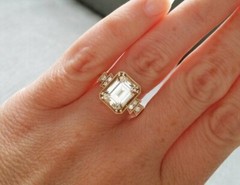 Art Deco Antique Vintage 4.20Ct White Diamond Engagement Ring 14K Yellow Gold FN