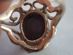 14k Yellow Gold Black Onyx Filigree Cocktail Ring 3g Size ~6.25 Retro 1980s