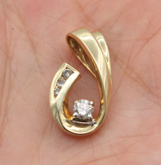 Vintage ALWAND VAHAN AV 14k Yellow Gold 0.25 CTW Diamond Pendant 2.4g