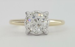 Antique Art Deco 14k Old European Solitaire Diamond Engagement Ring 0.78 ct GIA