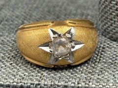 Vintage Celestial 18K HGE Yellow Gold Plated Vargas Sun Starburst Star Ring Sz 5