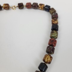 Vtg 60s~Scottish Style Almandine Garnet Beaded Necklace~Earthtones~18″