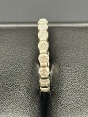 Vintage Sterling Silver Cubic Zirconia Eternity Band Ring Size 7 E20