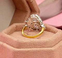 3Ct Art Deco Vintage Style Lab Created Diamond Engagement 14K Gold Finish Ring