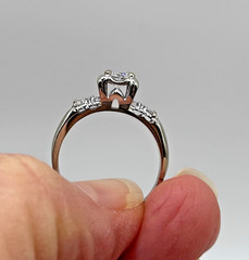 VINTAGE MID CENTURY 1940’S 1950’S NATURAL DIAMOND RING 14K SOLID WHITE GOLD