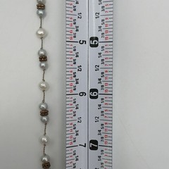925 Freshwater Pearl Necklace 17in Sterling Silver Hand Knotted Spacers Station