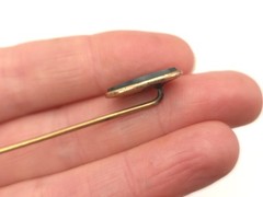 Vintage Antique Art Deco Solid 10K Gold & GF Bloodstone EIF CO Stick Hat Pin