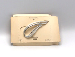 Signed Sarah Coventry Silver Tone Brooch Pin 2.75” x .75”