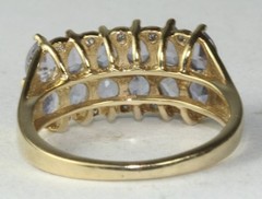 VINTAGE 1980’S 14K GOLD 3 CARAT TANZANITE DIAMOND WIDE BAND RING