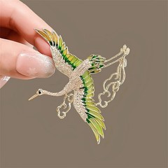 Exquisite Crane Brooch Retro Elegant Pin Brooches Party Decoration Versatile