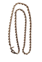 Vintage Revlon Rope Twisted Chain Necklace 18″ Silver Tone Costume 4mm Wide GUC