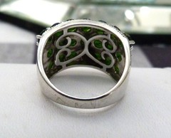 DESIGNER HT 4.85 CARATS CHROME DIOPSIDE GEMSTONE STERLING SILVER BAND RING SZ 9