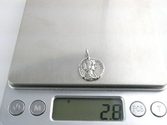Vintage Faux Denarius Julia Domna Coin Cast Pendant 925 2.8g 7/8 Inch Length
