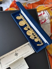 Vintage Camrose Kross JBK Gold Charm Bracelet COA 7″ NEW