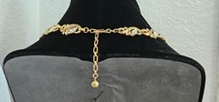 Vintage Trifari crystal gold tone choker necklace good vintage condition 17″.